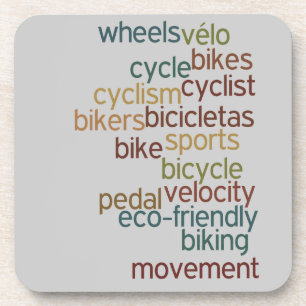 Porta-copo nuvem de palavras de bicicleta