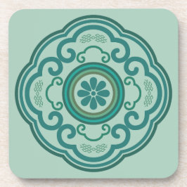 Porta-copo nuvem verde tradicional chinesa de Ruyi