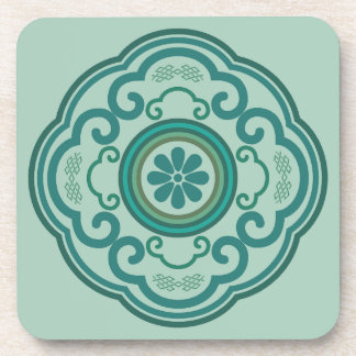 Porta-copo nuvem verde tradicional chinesa de Ruyi