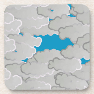 Porta-copo Nuvens Japonesas, Dia de Verão, Branco e Azul do C