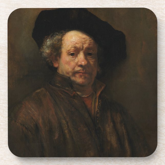 Porta-copo O autorretrato de Rembrandt van Rijn é arte (Frente)