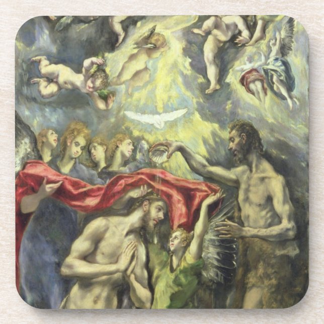 Porta-copo O baptismo do cristo, c.1597 (óleo em canvas) (Frente)