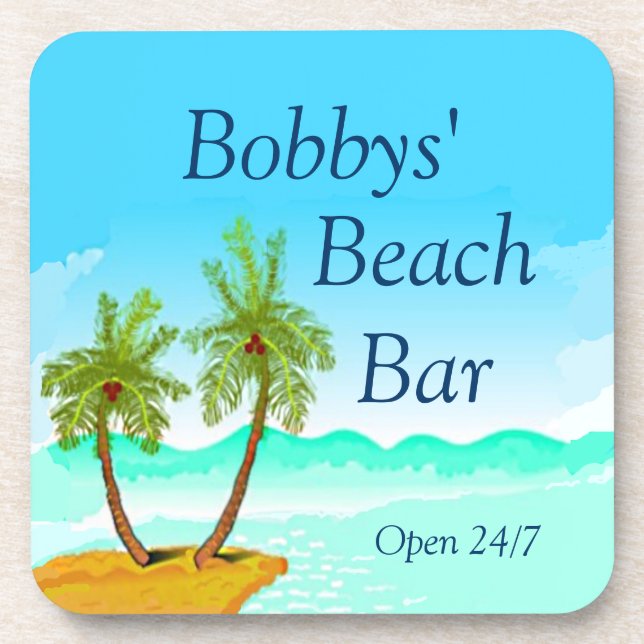 Porta-copo O bar da praia personaliza-o (Frente)