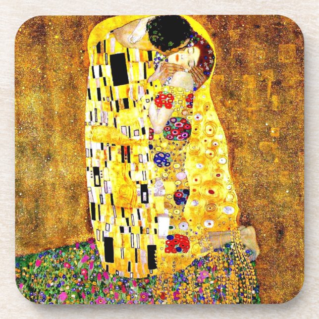 Porta-copo O Beijo de Gustav Klimt (Frente)