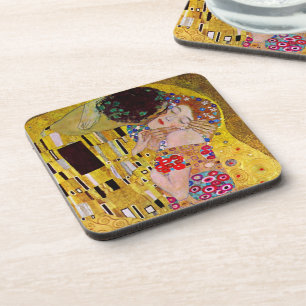 Porta-copo O Beijo de Gustav Klimt, Arte Novo Antigo