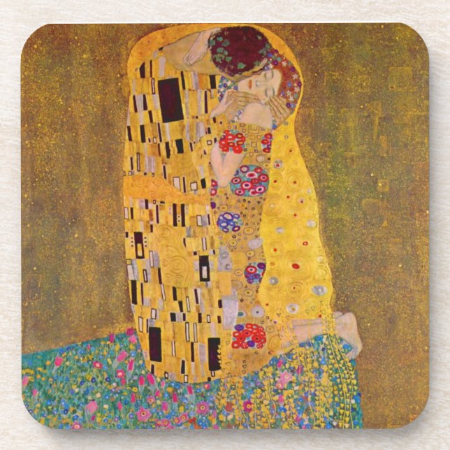 Porta-copo "O Beijo" por Gustave Klimt (Frente)
