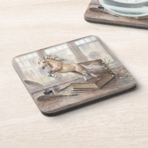 Porta-copo O Cavalo Estudioso Saltando de um Livro