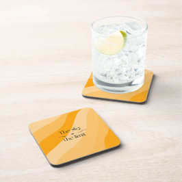 Porta-copo O céu é o limite do gradiente laranja abstrato