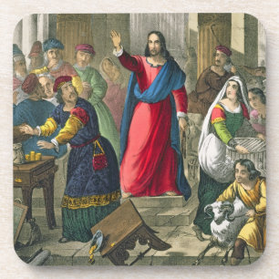 Porta-copo O cristo limpa o templo, de um b impresso bíblia