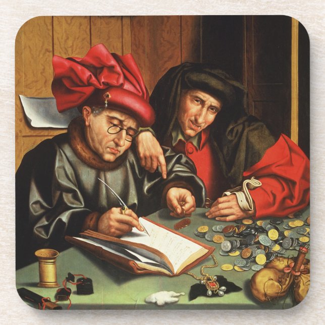 Porta-copo O dinheiro Lenders (óleo no painel do carvalho) (Frente)