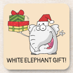 Porta-copo O Elefante Branco Santa Hat dá cartoon