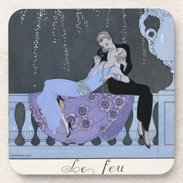 Porta-copo O fogo, ilustração para "Fetes Galantes" por Pau (Frente)