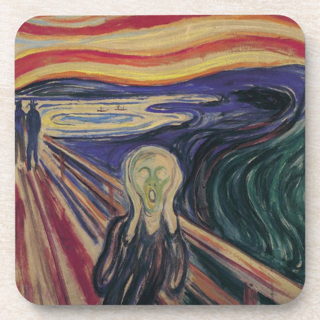 Porta-copo O Gritar de Edvard Munch, expressionismo venenoso (Frente)