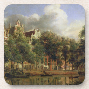 Porta-copo O Herengracht, Amsterdão (óleo no painel)