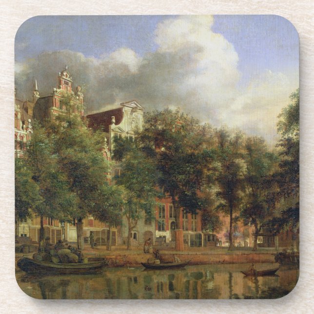 Porta-copo O Herengracht, Amsterdão (óleo no painel) (Frente)