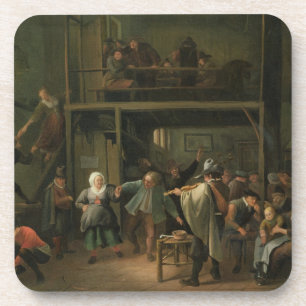Porta-copo O interior de uma taberna com um casal que dança 