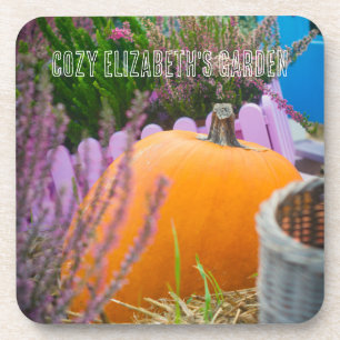 Porta-copo O jardim ainda vive com uma abóbora laranja