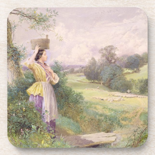 Porta-copo O Milkmaid, 1860 (w/c no papel) (Frente)