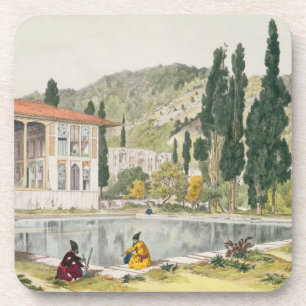 Porta-copo O palácio e os jardins de Ashref, Persia, placa 8