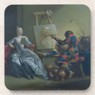 Porta-copo O pintor do Harlequin, c.1742 (óleo em canvas)