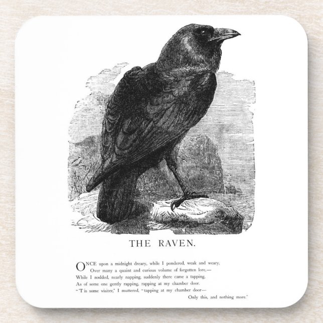 Porta-copo O Raven de Edgar Allen Poe (Frente)