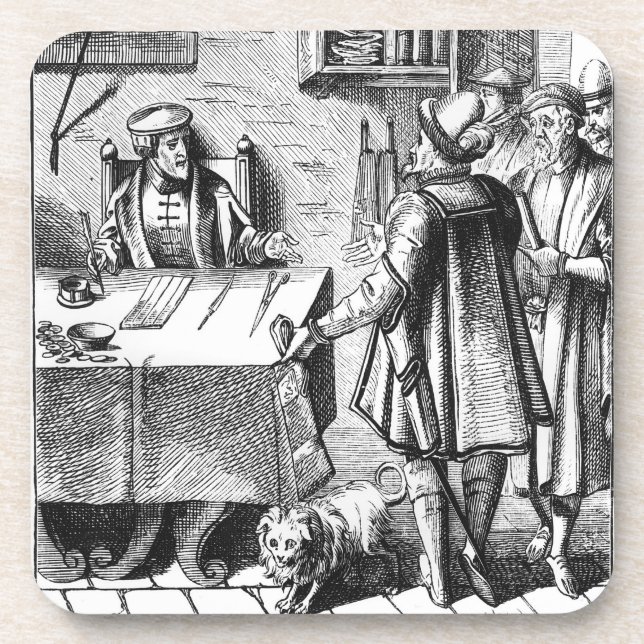 Porta-copo O receptor dos impostos, após um woodcut 'no uso (Frente)