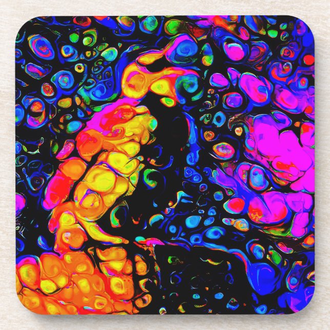 Porta-copo O Solitário Pássaro 4: Estilo de Arte Líquida (Frente)