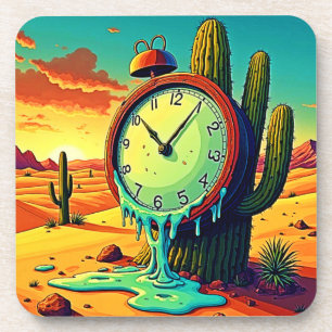 Porta-copo O Tempo Do Deserto Derrete O Relógio