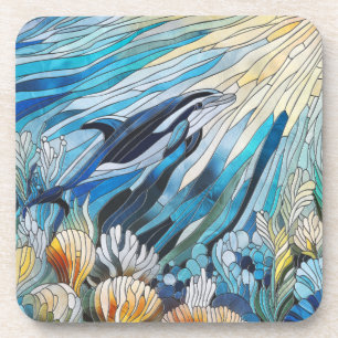 Porta-copo Ocean Life - Mosaico de Arte Digital