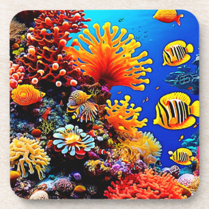 Porta-copo Oceano Colorido com Vida Submarina