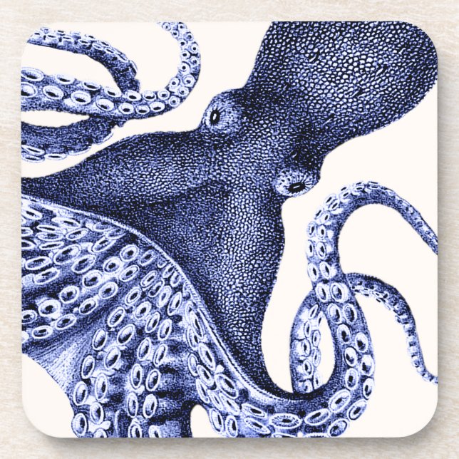 Porta-copo Octopus Azul Paisagem (Frente)