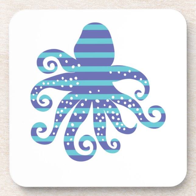 Porta-copo Octopus com risca azul (Frente)