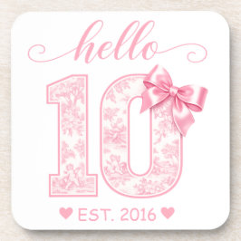Porta-copo Olá 10 Aniversário | Rosa Olá 10 Ano Personalizado