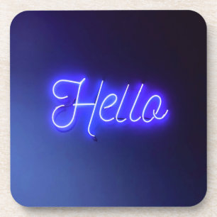 Porta-copo Olá Diversão - Sinal de Neon Azul Brilhante e al
