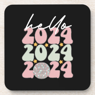 Porta-copo Olá Natal de 2024 para o Feliz ano novo Groovy