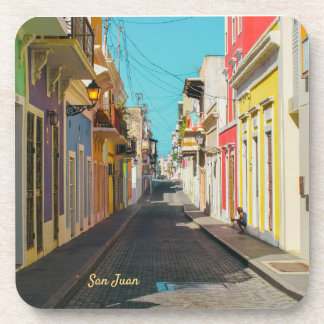 Porta-copo Old San Juan Cobblestone Street Photography