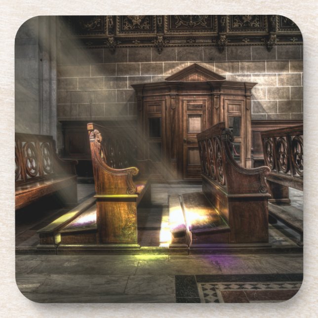 Porta-copo Old Wooden Church Bench com Kneeler (Frente)