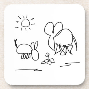 Porta-copo olhar do asno e do elefante em uma flor