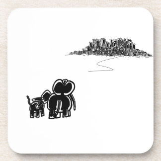 Porta-copo olhar do asno e do elefante na cidade