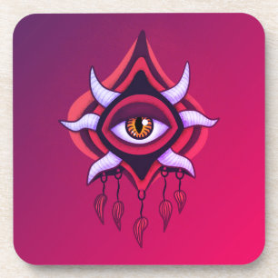 Porta-copo Olho Demônio Roxo - Arte oculta gótica