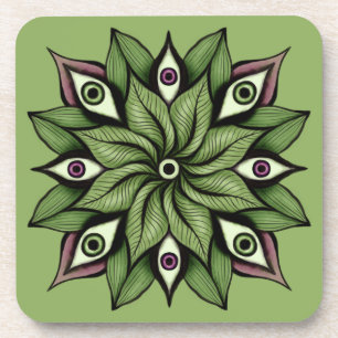 Porta-copo Olhos Psicodélicos Mandala - Padrão Floral Trippy