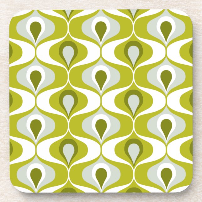 Porta-copo Olive Green Ogee oval Pattern  (Frente)