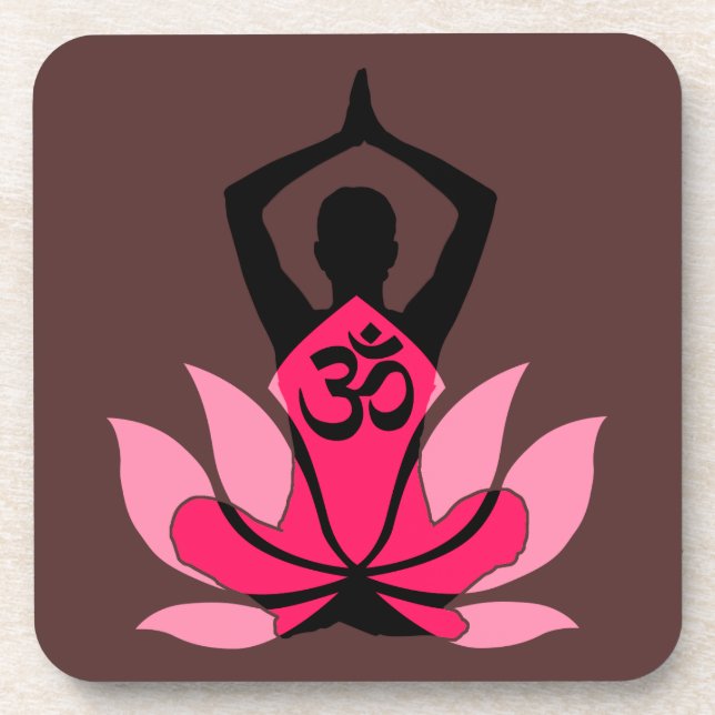 Porta-copo OM Namaste Espiritual Lotus Flower Yoga em número (Frente)
