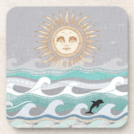 Porta-copo ondas de golfinhos solares