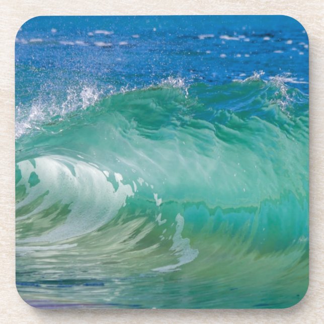 Porta-copo Ondas de Praia no Oceano Azul (Frente)