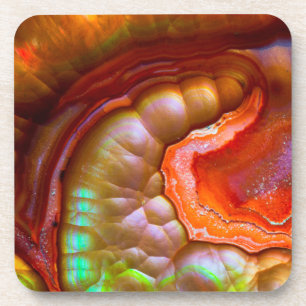 Porta-copo Opal de fogo iridescente vermelho