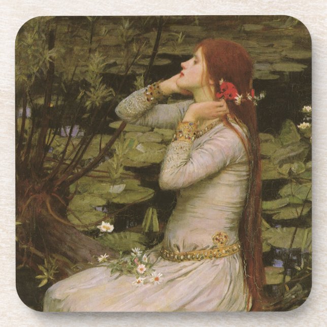 Porta-copo Ophelia de Pond por John William Waterhouse (Frente)