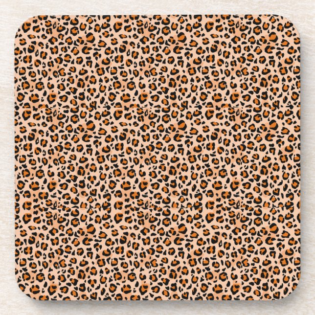 Porta-copo Orange and Brown Leopard Print (Frente)