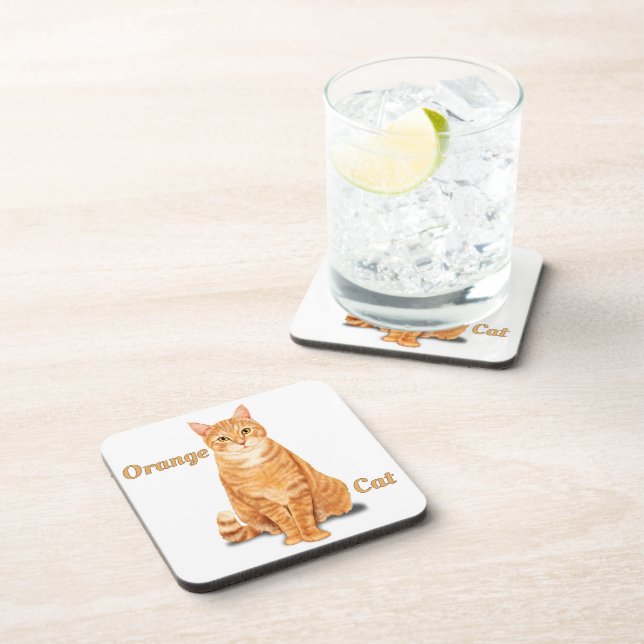 Porta-copo Orange Ginger Tabby Cat Personalizado (Lado Direito)