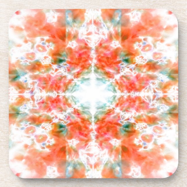 Porta-copo Orange kaleidoscope pattern (Frente)